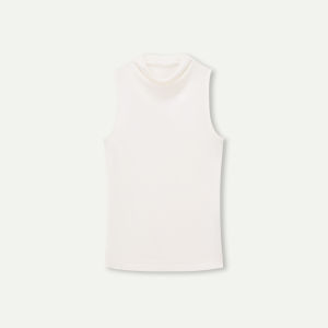 Minimalist Thin See-Through Off-Shoulder Layered Collar Tank Top