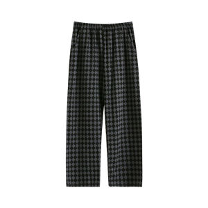 ใหม่ 2024 ชายผ้าฝ้ายชุดนอนกางเกงกลางเอวลายสก๊อตหลวม Fit สําหรับฤดูใบไม้ผลิฤดูใบไม้ร่วงบ้าน