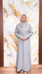 Izaty Dress Gamis Casual Polos Wanita | Bahan Sabrina Anti UV Adem Nyaman & Elegan