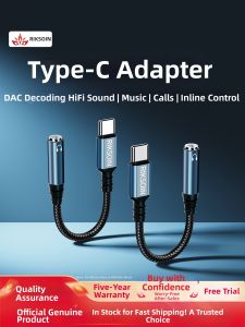 RIKSOIN | DAC Decoding Audio Adapter Type-C to 3.5mm