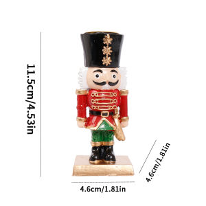 Resin Traditional Nutcracker Soldier Pillar Candle Holder Tabletop Holiday Decor 4.53 Inch