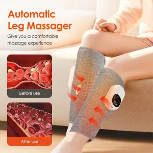 Leg Massager Electric Foot Calf Massager Air Compression Heatings for Leg Foot Arm Use Deep Muscle Relaxation Air Pressure Hot Compress Massage Body Pain