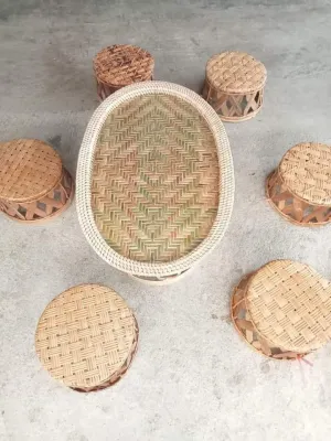 Bàn ghế mây Lào