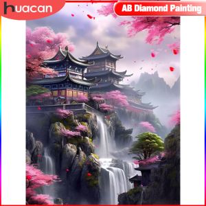 HUACAN Diamond Painting New Collection 2023 Japanese House Full Round/Square Mosaic Flower Bedroom Decoration