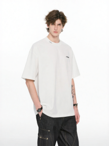 FORNINES | Retro Distressed Heavy Cotton Short Sleeve T-Shirt