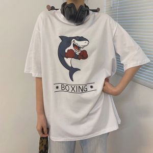 Áo Thun Cotton Tay Ngắn Mùa Hè Cho Nữ Dáng Rộng Phong Cách Hàn Quốc Thiết Kế Nửa Tay Áo Phong Cách Đường Phố Cổ Tròn in Họa Tiết Thường Ngày