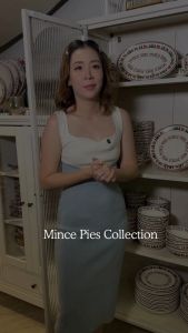 Violet Flamingo จานชามคริสมาสต์ รุ่น Mince Pies Collection จานเซรามิคเข้าไมโครเวฟได้ จานชามสไตล์ยุโรป