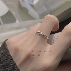 925 Silver Circle Ring Female Niche Design Ins Simple Cold Style Fashion Personality Ring Open Ring