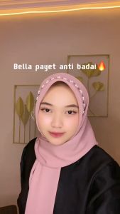 ALMAHIRA SHOP HIJAB PAYET BANDO SEGI EMPAT BELLA LASERCUT KERUDUNG SEGI 4 BELA LASER CUT MOTE