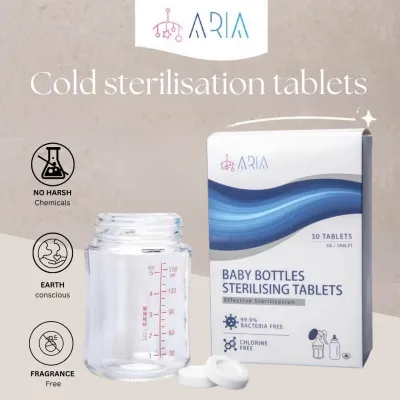 [ARIA] Chlorine - free Baby Bottle Sterilization Tablets | Baby Sterilizer for milk bottles and breast pump parts