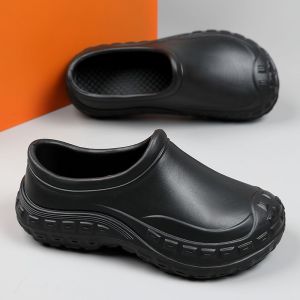 Black Work Shoes Anti-Slip Kitchen Shoes Soft Bottom Oil Resistant Waterproof Wear-Resistant for Men And Women Suitable for Standing Long Hours