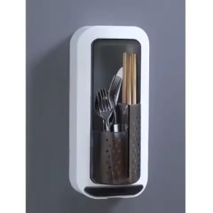 Wall-mounted rotatable Waterproof Knife Fork Spoon Chopsticks Kitchen Storage rack box Holder
