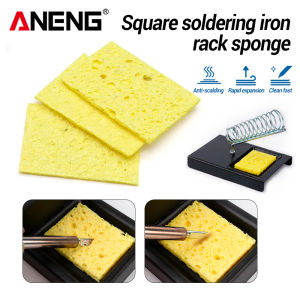 ANENG | ANENG 10PCS Cleaning Sponge Cleaner Yellow High Temperature Square Soldering Iron Rack Sponge Soldering Iron Tip Clean Tools