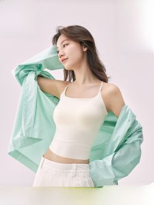 Miiow | Cat Lady 2025 New Strap Vest Women Summer Inner Wear Seamless Long Style With Chest Pad Can Outerwear Beautiful Back Exposure