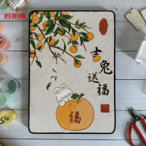 Jitui Spring Festival Decorative Painting DIY Material Kit Handmade Embossed Enamel Art Traditional Craft Gift Rabbit Year