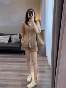 Fancy Easiest for Match Slimming Shorts Two-piece Set Womens Summer Tea Series Wear a Set of Elegant Chic Beauty Tops