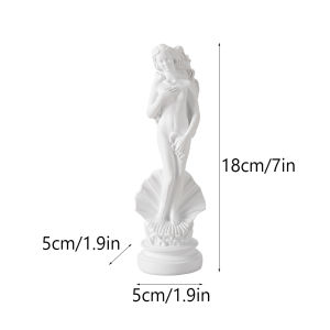 18cm Aphrodite Statue Resin White Greek Sculpture The Birth of Venus Figurines Bookshelf Desktop Decor Classical Renaissance