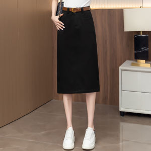 High Waist A-Line Mini Skirt Womens Mid-Length Summer New Style Denim Skirt Wrap around Skirt Cotton Polyester Blend