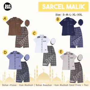 Baju Koko Sarcel Malik Setelan Sarung Celana Anak Laki-Laki Lengan Pendek 3 - 12 Tahun B&D Kidswear
