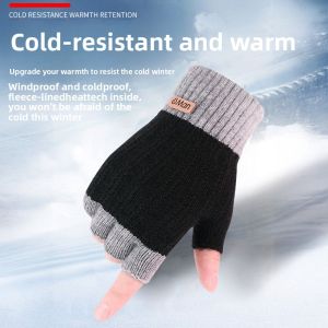 Warm Woolen Knitted Half-Finger Gloves
