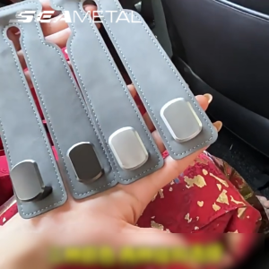 SEAMETAL Premium Suede Car Hook Dual Hanger Phone Stand Backseat Organizer Accessory Easy Clip