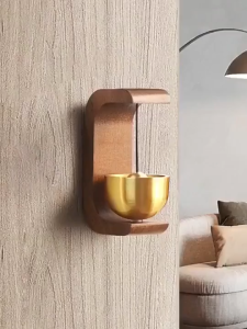 Japan Self-Adhesive Wood Doorbell Vintage Magnetic Wood Doorbell C-Shaped Wooden Wind Chimes Decor