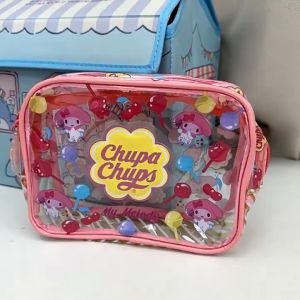 【Customizable】 Transparent Cosmetic Bag Japan Style Jewels Sanrio Ladies Waterproof Clutch Purse Student Pencil Case
