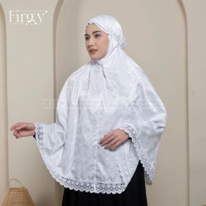 Bergo Haji Umroh Motif Full Bordir Sutera Paris