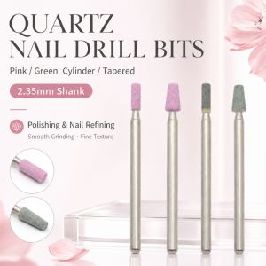1Pcs Small Barrel & Triangle Quartz Nail Drill Bit – 2.35mm Shank Cuticle Removal & Natural Nail Carving Precision Nail Art To