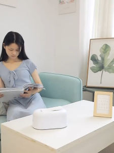 ไทย: กล่องใส่ทิชชู่สไตล์นอร์ดิก สีม่วงอ่อน กล่องทิชชู่พลาสติก ใช้ได้ในบ้าน หอพัก ร้านกาแฟ