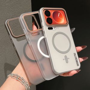 Luxury Matte Translucent Barcode Magnetic Case For Xiaomi 17 Pro Max 15 15T 15S 14 14T 13 Ultra Civi5 Pro For MagSafe Hard Cover