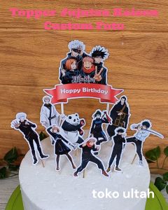 Topper Cake Custom Nama Jujutsu Kaisen untuk Hiasan Kue Ulang Tahun Anak