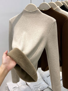 Áo Len Dệt Kim Dày Dặn Cổ Cao Thời Trang Mùa Đông 2024 Áo Len Dệt Kim Cổ Tròn Dài Tay Ôm Vừa Vặn Cho Nữ