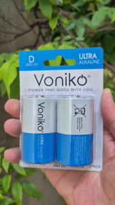 Vỉ 2 viên pin đại Voniko ULTRA Alkaline size D LR20 1.5V chính hãng