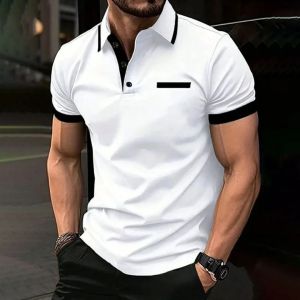 The 2025 summer new mens POLO shirt is a casual fashionable soft comfortable and breathable 3D pattern printed one