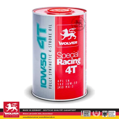 Tặng xịt sên với đơn từ 270K - Nhớt Wolver Special Racing 10W40 - 1L API SN - JASO MA2 - Fully Synthetic - Special 10W40