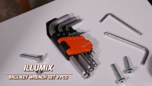 Illumix ชุดประแจ ชุดประแจหกเหลี่ยม กุญแจหกเหลี่ยม ประแจแอล 9 ชิ้น จำนวน 1 ชุด