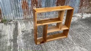 ชั้นวางแขวนผนังไม้สัก ชั้นลอยติดผนัง (งานไม้สัก)