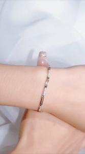 Lore Jewellery - Gelang Moissanite Lapis Emas 18k - Gelang Quinza Silver/Rose Gold Moissanite
