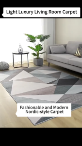 160*230cm Premium Geometric Striped Area Rug for Living Room Anti-Slip Floor Mat Modern Home Décor