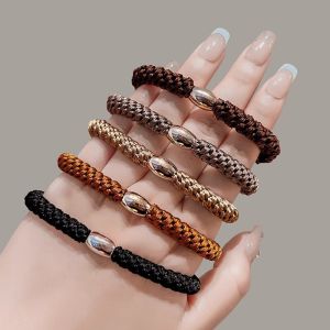 ยางรัดผมสีดำและสีน้ำตาลสำหรับผู้หญิง ยางรัดผมหนา ยางรัดผมหางม้า ยางรัดผมยืดหยุ่นสูง ทนทาน ตกแต่งผม