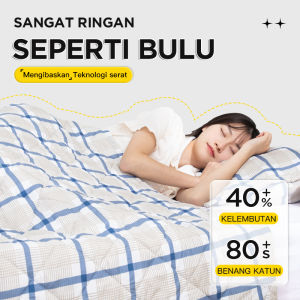 ORANGE Selimut Bedcover Lembut Ukuran 120cmx200cm Selimut Musim Panas - Bedcover Motif Astetik - Bahan Polyster Lembut dan Tahan Luntur (Standar Tebal)