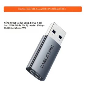CABLETIME 10Gbps USB 3.2 Gen 2 Bộ Chuyển Đổi USB A Sang Type C Bộ Chuyển Đổi Sạc & Đồng Bộ Hóa Cho Điện Thoại Di Động Máy Tính Xách Tay Máy Tính Bảng
