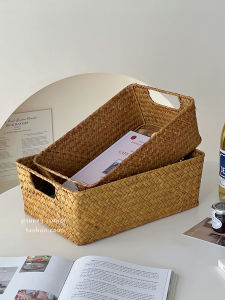 ช่องเก็บของแบบถือทำมือจากหญ้า ช่องเก็บของสำหรับโต๊ะทำงาน ช่องเก็บของสำหรับใส่ของเล่น ช่องเก็บของแบบเคลื่อนที่ได้ ช่องเก็บของแบบมีชั้นเดียว