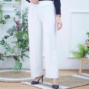 Celana kulot skuba premium kulot zipper kulot wanita warna hitam putih