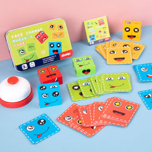 Đồ chơi giáo dục nhận thức sớm montessori - xếp hình khối rubic mặt cảm xúc kèm theo chuông