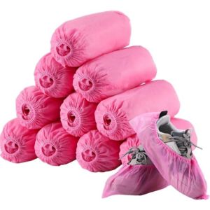 100PCS Disposable Shoe Covers Dustproof Non-woven Non-slip Booties Shoe Cover for Students Adults Household Workplace Foot Cover
