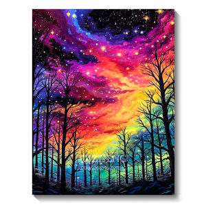 Dazzling Starry Forest Scenery Personality DIY Full Drill Diamond Painting Decorative Rhinestone Mosaic Cross-Stitch Kit