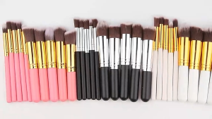 10pcs Big Black and Pink Professional Makeup Brush Set Soft Powder Foundation Eyeshadow Makeup Brush Face and Eye Makeup Brush Set