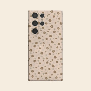 beige brown ditsy floral Luxury Fashion Full Lens Protective Case for Samsung Galaxy S26 S25 S24 A56 A36 Plus Ultra